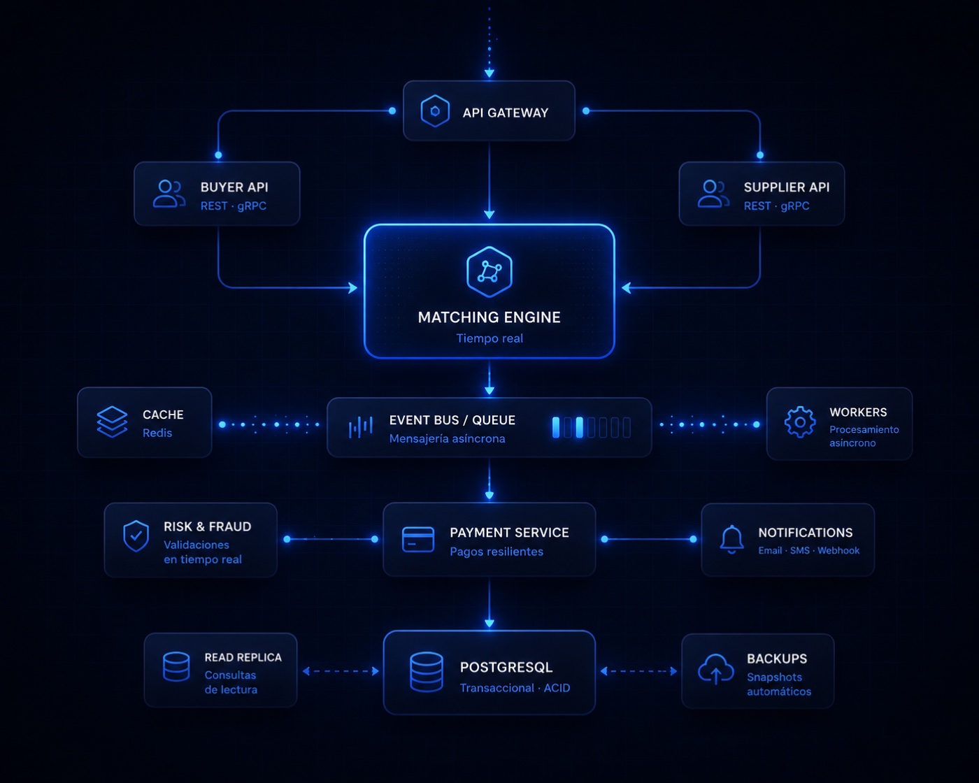 Arquitectura de la plataforma — diagrama de sistema